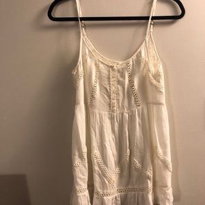 Cream long tank top
